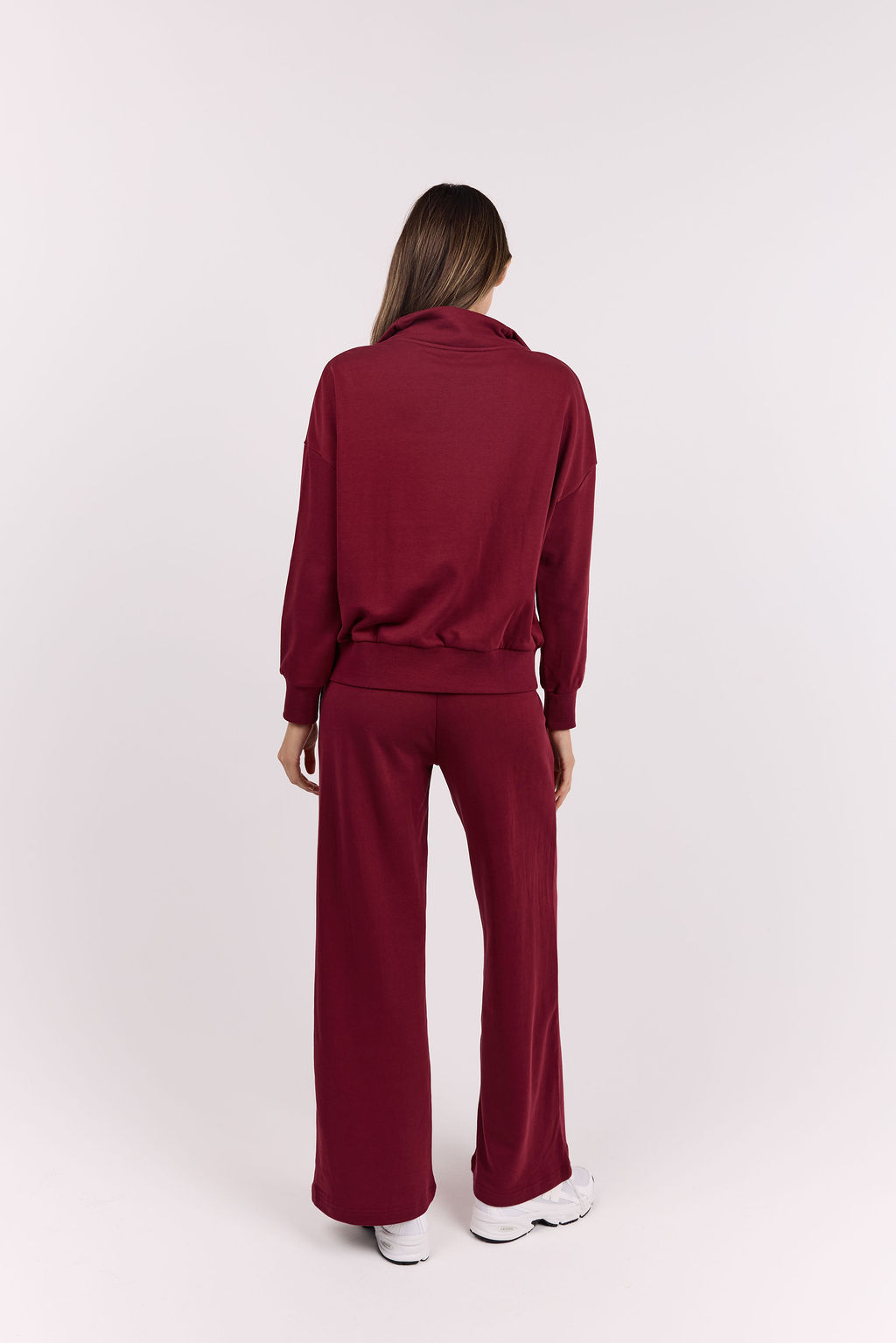 dk active Long Sleeve Tops Foundation Half Zip Sweatshirt Burgundy