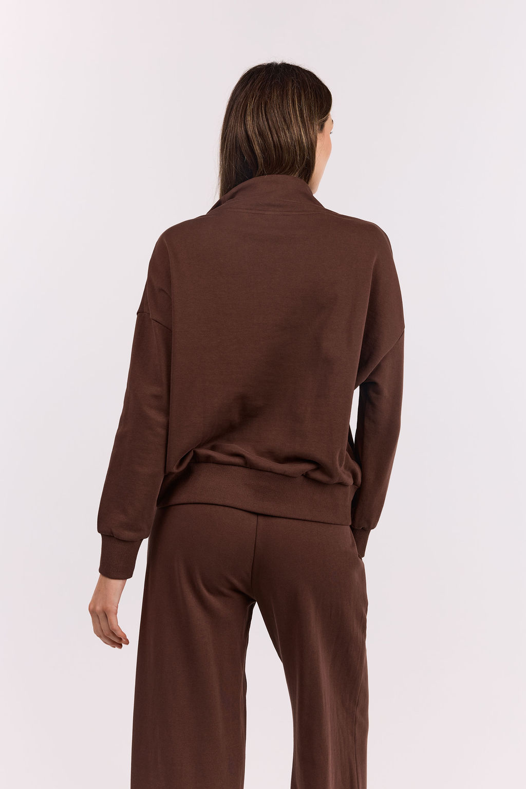 dk active Long Sleeve Tops Foundation Half Zip Sweatshirt Chocolate