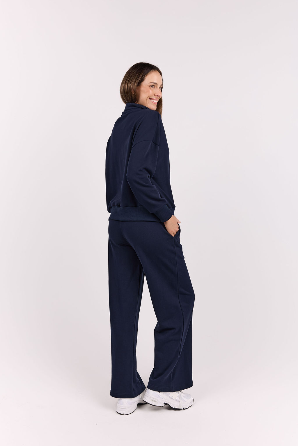 dk active Long Sleeve Tops Foundation Half Zip Sweatshirt Navy