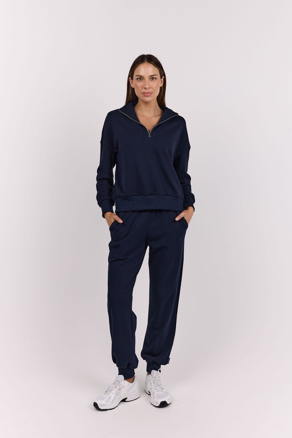 dk active Long Sleeve Tops Foundation Half Zip Sweatshirt Navy