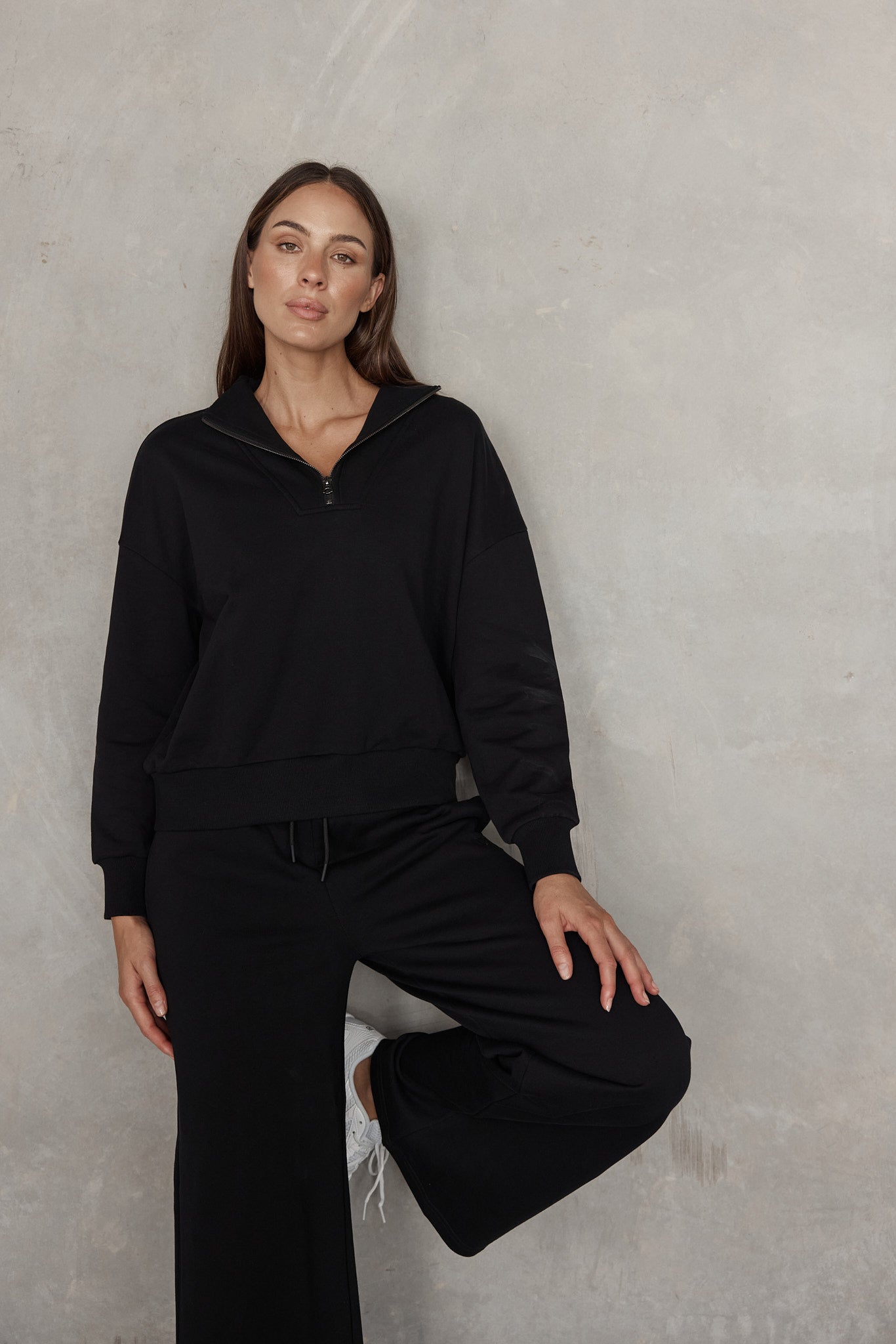 dk active Long Sleeve Tops Foundation Half Zip Sweatshirt Black
