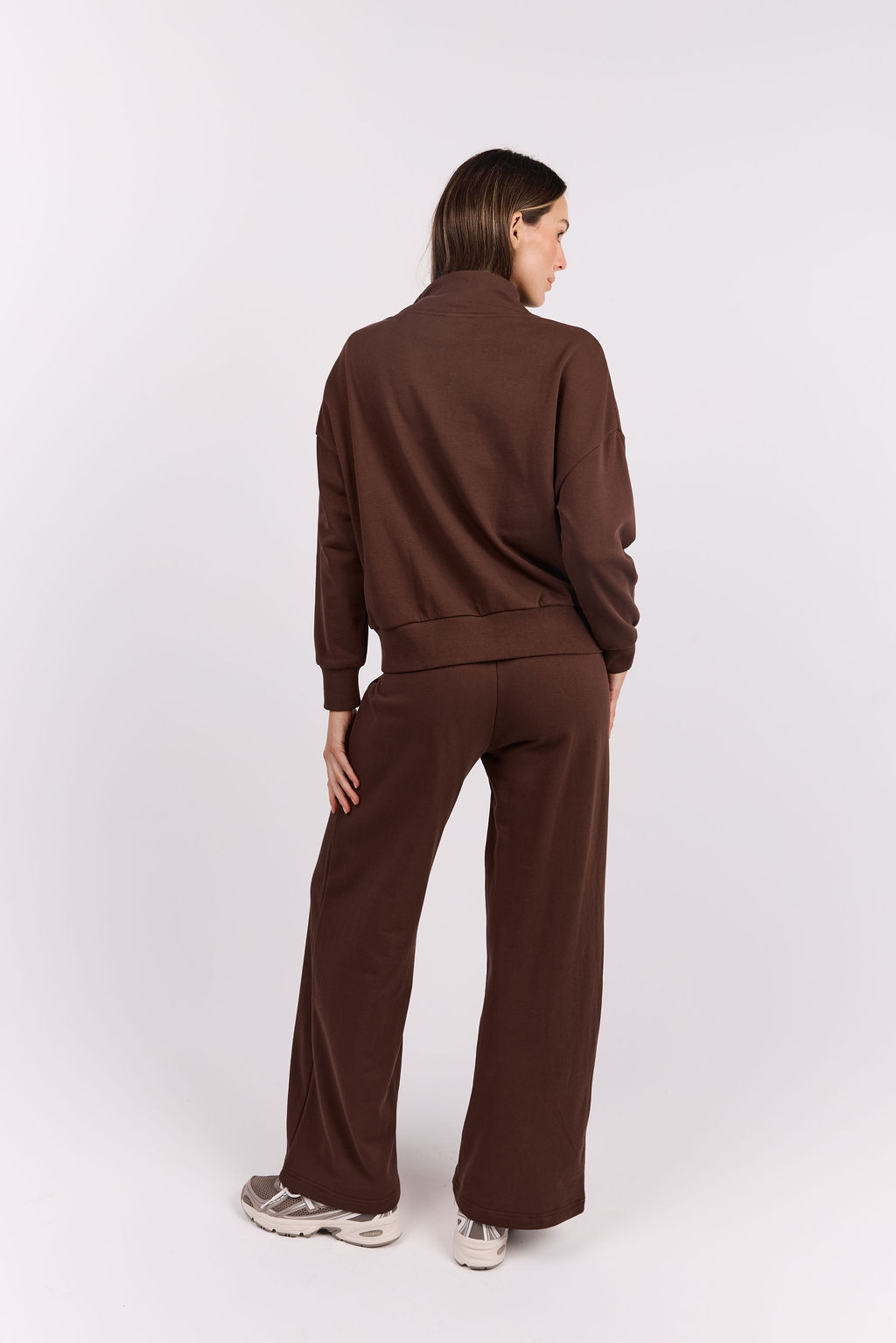 dk active Long Sleeve Tops Foundation Half Zip Sweatshirt Chocolate