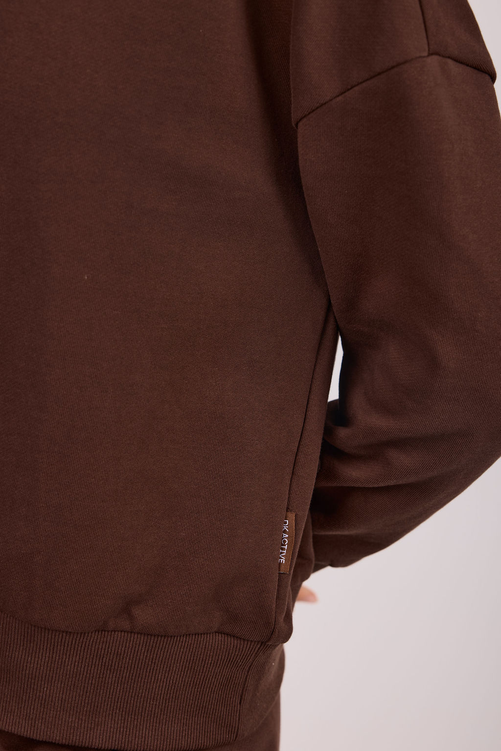 dk active Long Sleeve Tops Foundation Half Zip Sweatshirt Chocolate