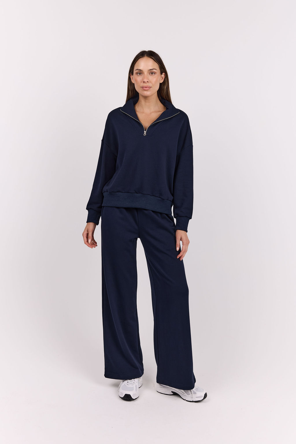 dk active Long Sleeve Tops Foundation Half Zip Sweatshirt Navy