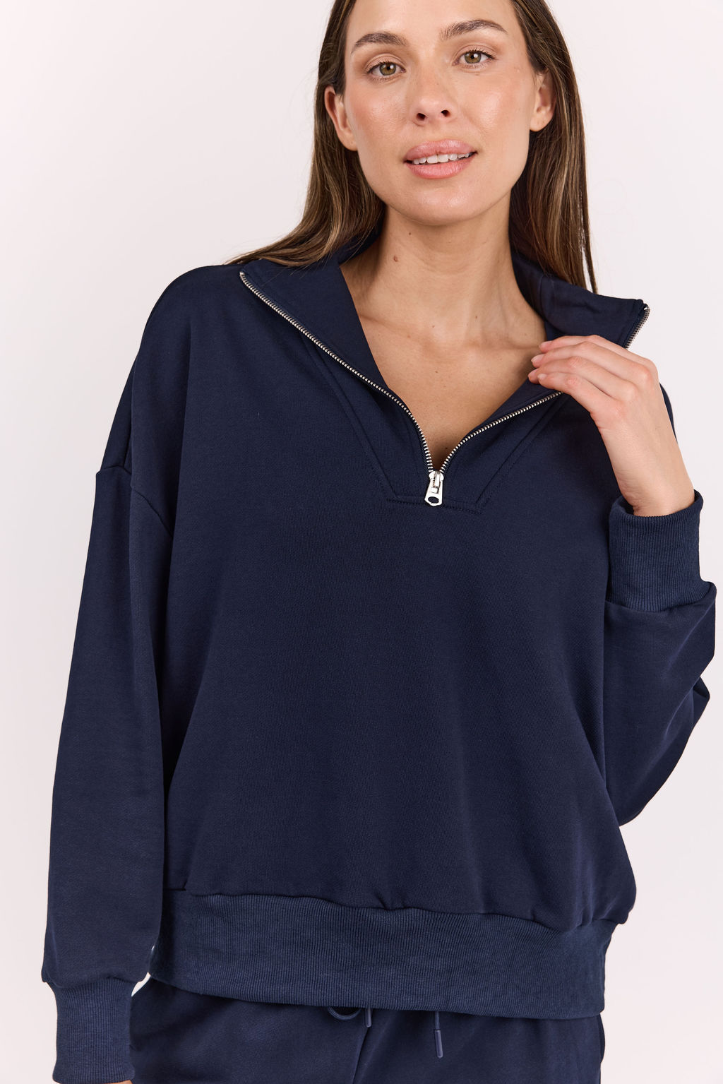 dk active Long Sleeve Tops Foundation Half Zip Sweatshirt Navy