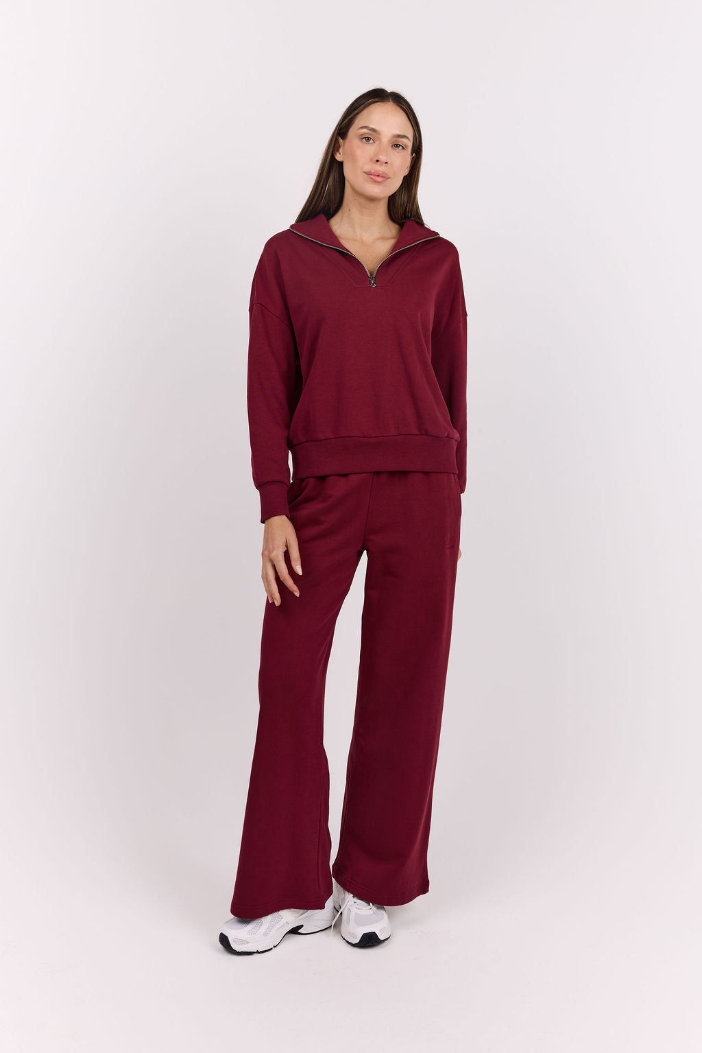 dk active Pants Off Duty Wide Leg Sweatpant Burgundy