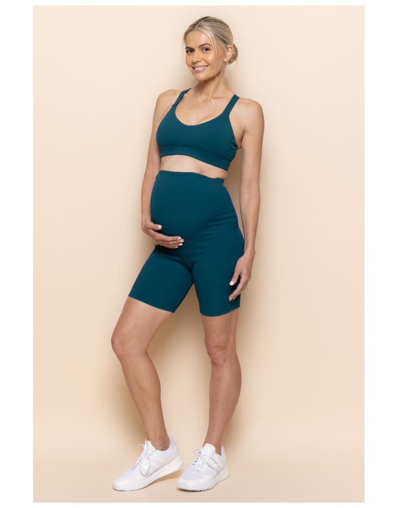 Serene Maternity Bike Pant  Ribbed Marine Serene Maternity Bike